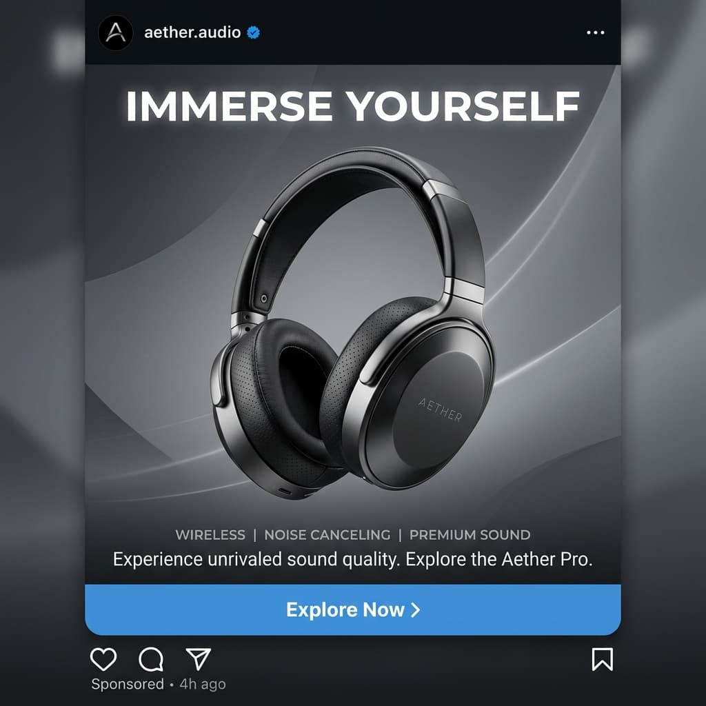 Tech Headphones Ad Showcase