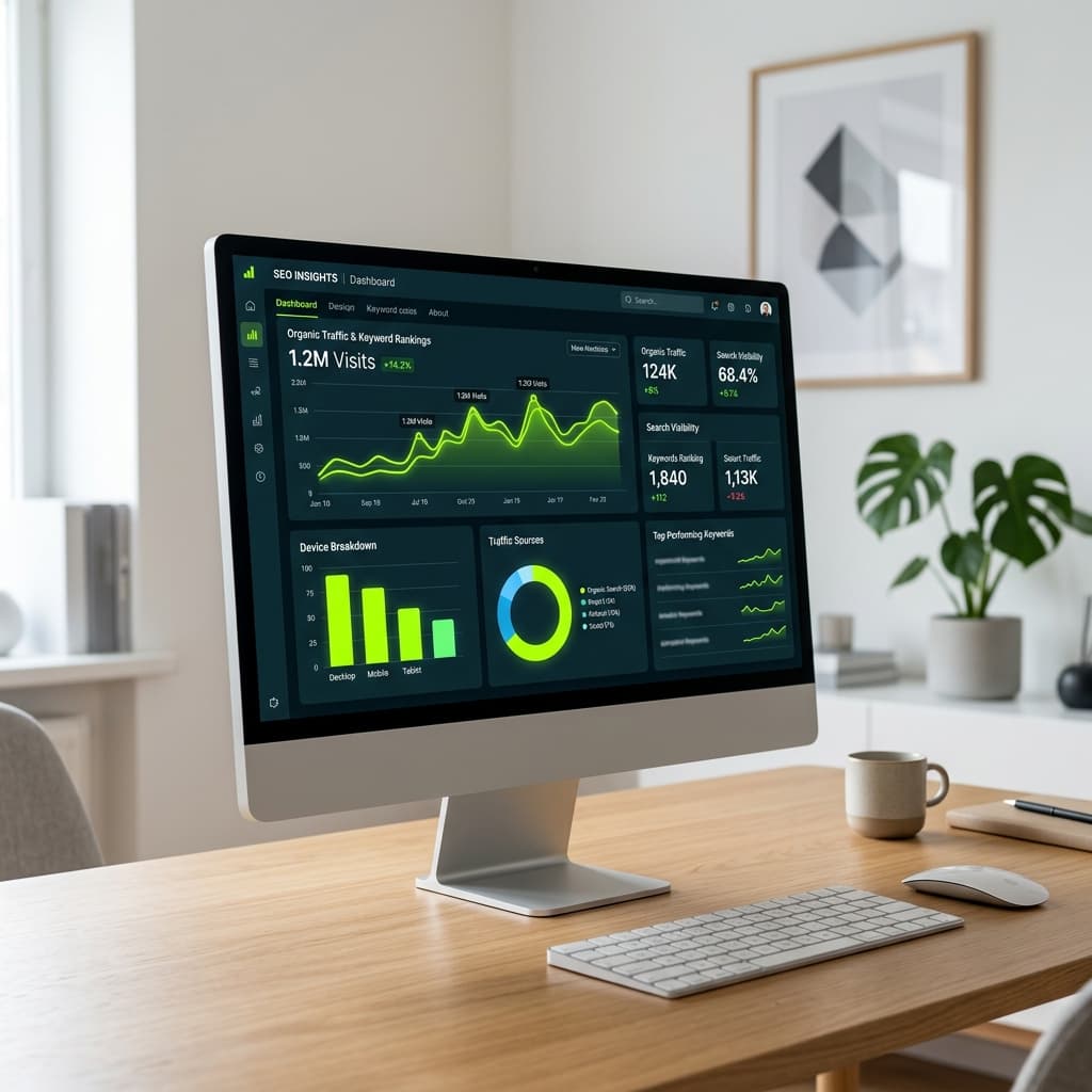 E-commerce SEO Dashboard Mockup